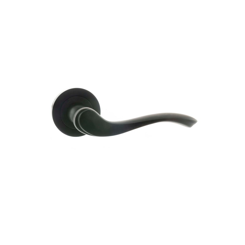 Atlantic Old English Warwick Lever on Round Rose - Matt Black