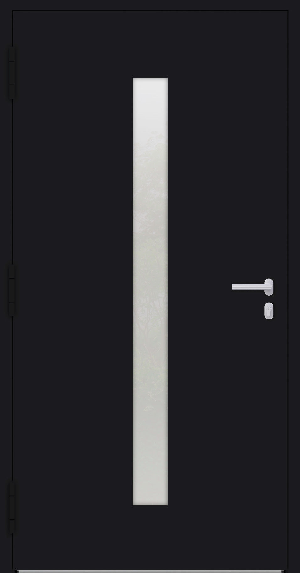 Turenwerke P90 Design 01 Aluminium Door - Black RAL9005
