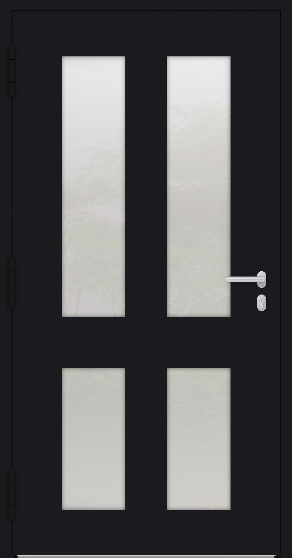 Turenwerke P90 Design 09 Aluminium Door - Black RAL9005