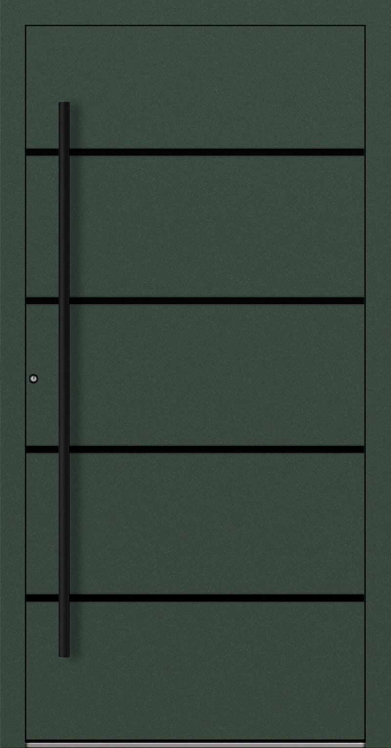 Turenwerke SL75 Design 22 Aluminium Door - Green RAL6009 - Blackline