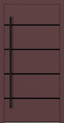 Turenwerke SL75 Design 22 Aluminium Door - Red RAL3005 - Blackline