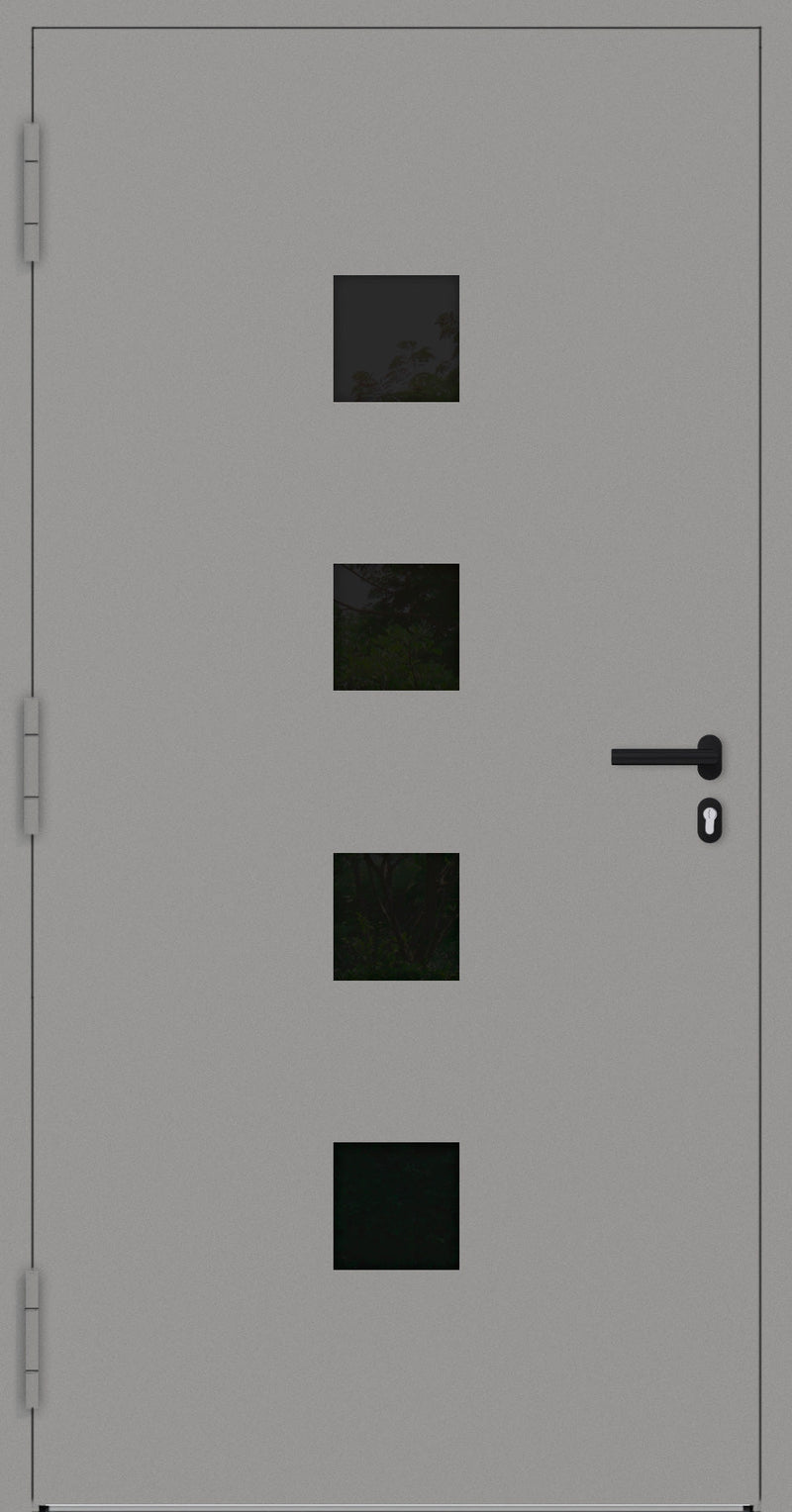 Turenwerke SL75 Design 23 Aluminium Door - Grey RAL9007 - Blackline