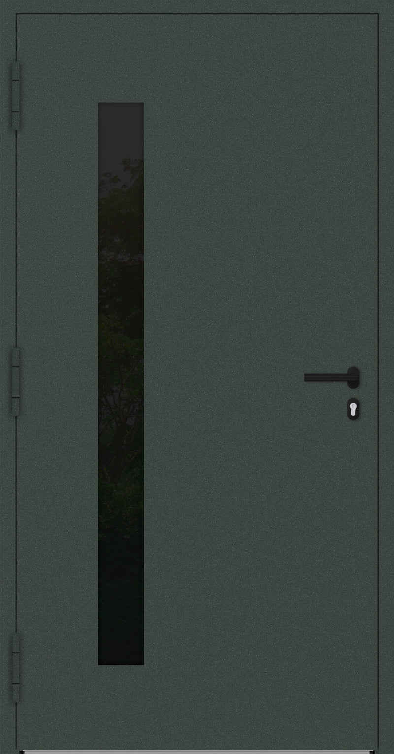 Turenwerke SL75 Design 24 Aluminium Door - Green RAL6009 - Blackline