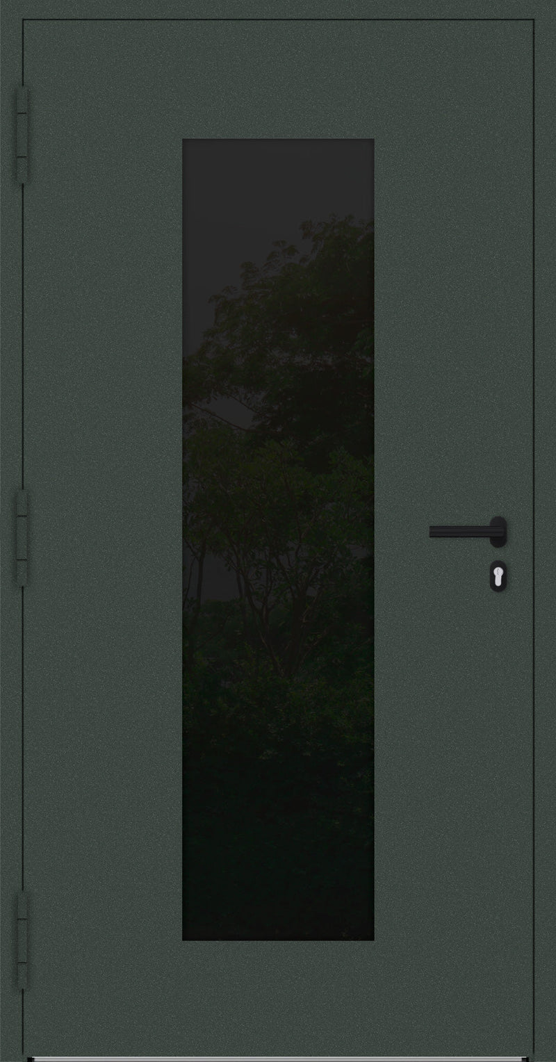 Turenwerke SL75 Design 28 Aluminium Door - Green RAL6009 - Blackline
