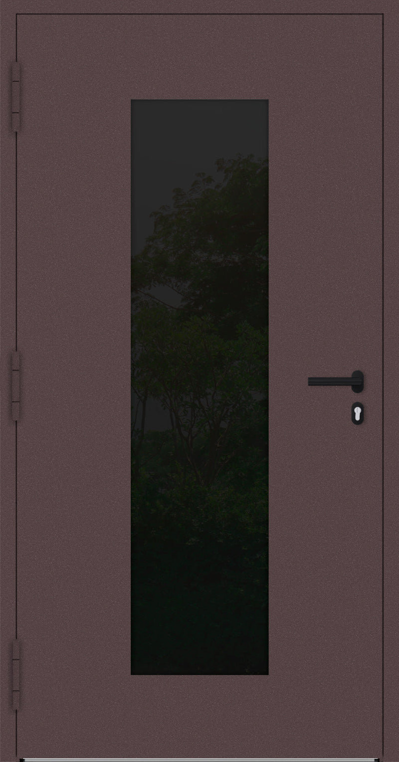 Turenwerke SL75 Design 28 Aluminium Door - Red RAL3005 - Blackline