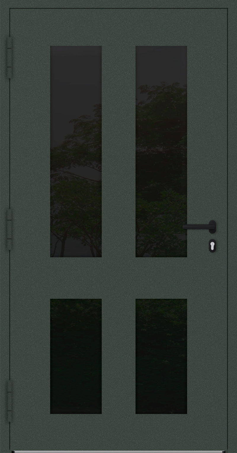 Turenwerke SL75 Design 29 Aluminium Door - Green RAL6009 - Blackline