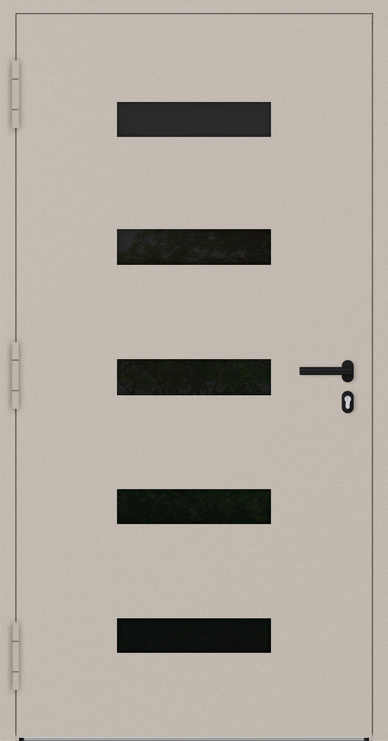 Turenwerke SL75 Design 31 Aluminium Door - Ivory RAL1015 - Blackline