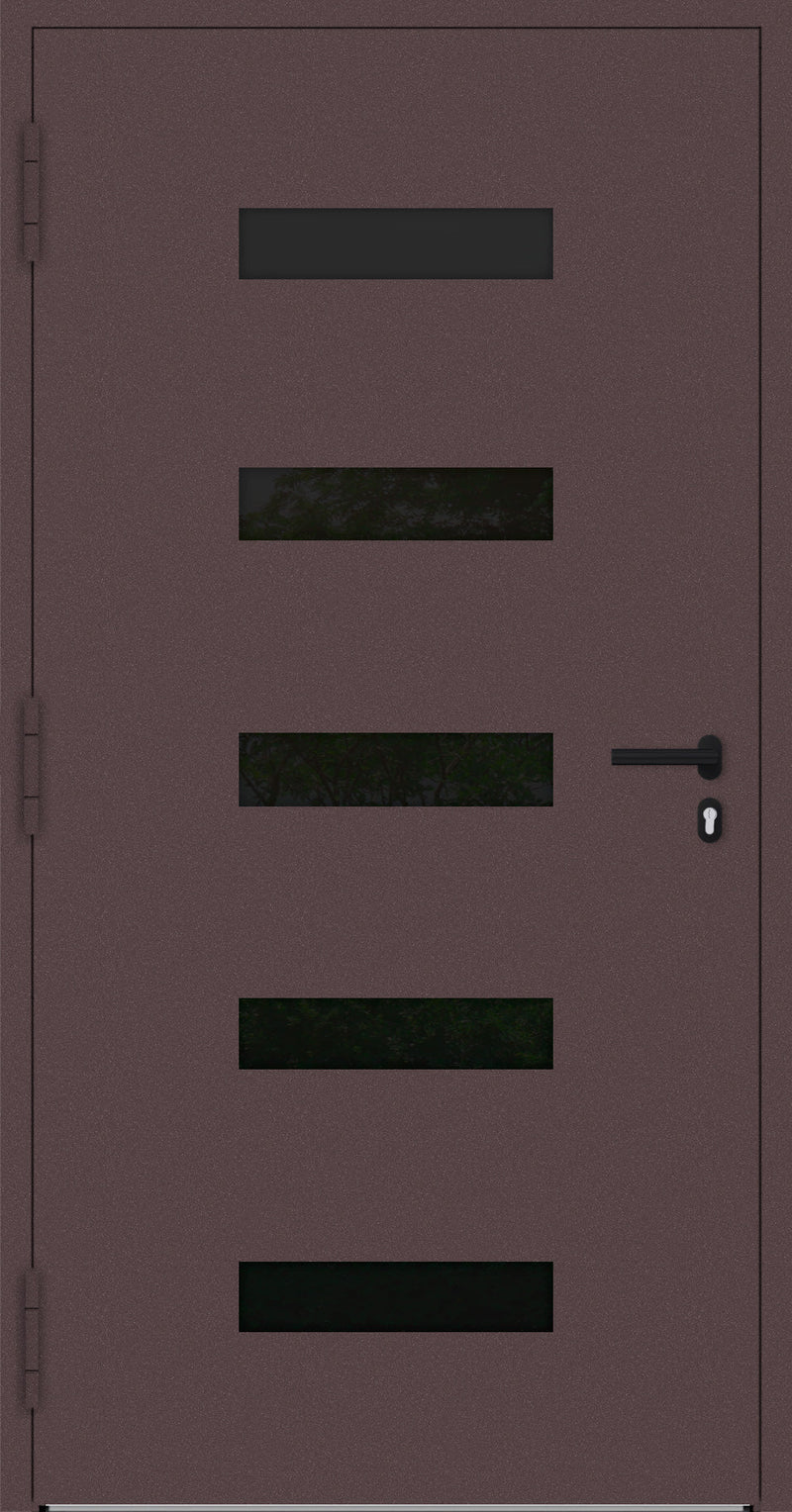 Turenwerke SL75 Design 31 Aluminium Door - Rotbraun RAL3005 - Blackline