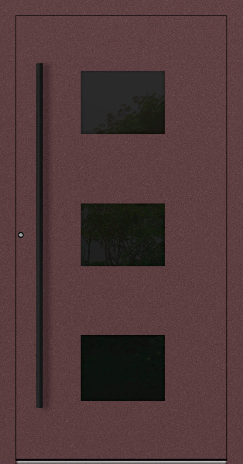 Turenwerke SL75 Design 310 Aluminium Door - Red RAL3005 - Blackline