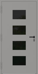 Turenwerke P90 Design 311 Aluminium Door - Grey RAL9007 - Blackline