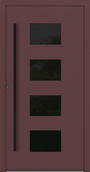 Turenwerke SL75 Design 311 Aluminium Door - Red RAL3005 - Blackline