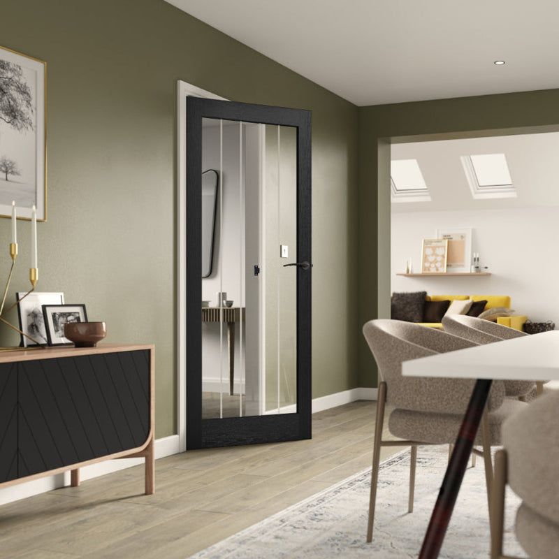 JB Kind Cottage Black Glazed Internal Door