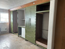 BTK In-frame Wardrobe Green Doors with Walnut Interior (Walnut framing)