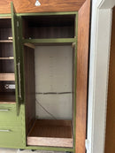 BTK In-frame Wardrobe Green Doors with Walnut Interior (Walnut framing)