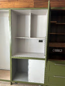 BTK In-frame Wardrobe Green Doors with Walnut Interior (Walnut framing)