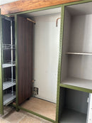 BTK In-frame Wardrobe Green Doors with Walnut Interior (Walnut framing)