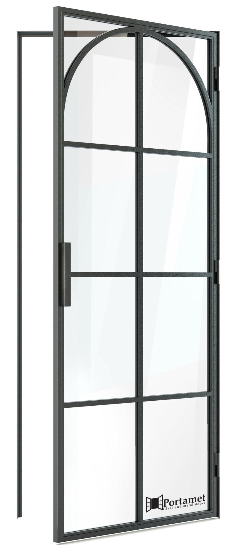 Portamet by Sfarzo - Arc Classic Single Glazed Steel Hinged Door with Frame