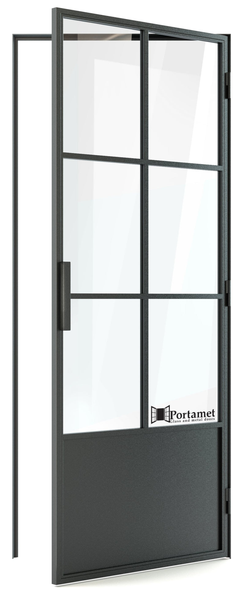 Portamet by Sfarzo - Barcelona Classic Single Glazed Steel Hinged Door with Frame