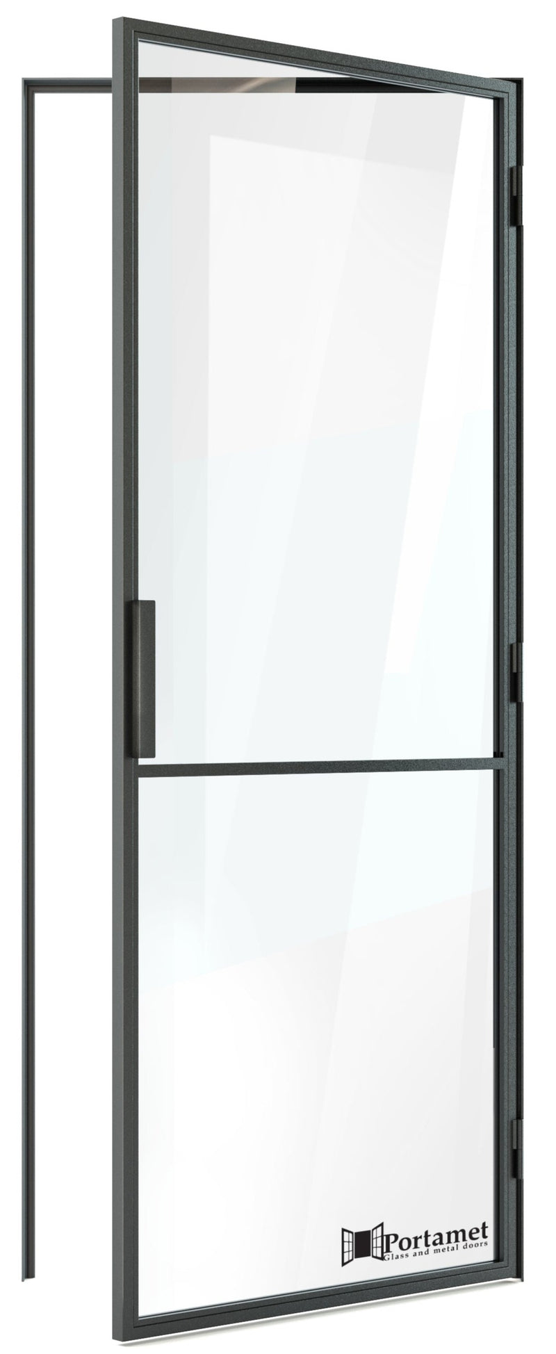 Portamet by Sfarzo - Madrid Classic Single Glazed Steel Hinged Door with Frame