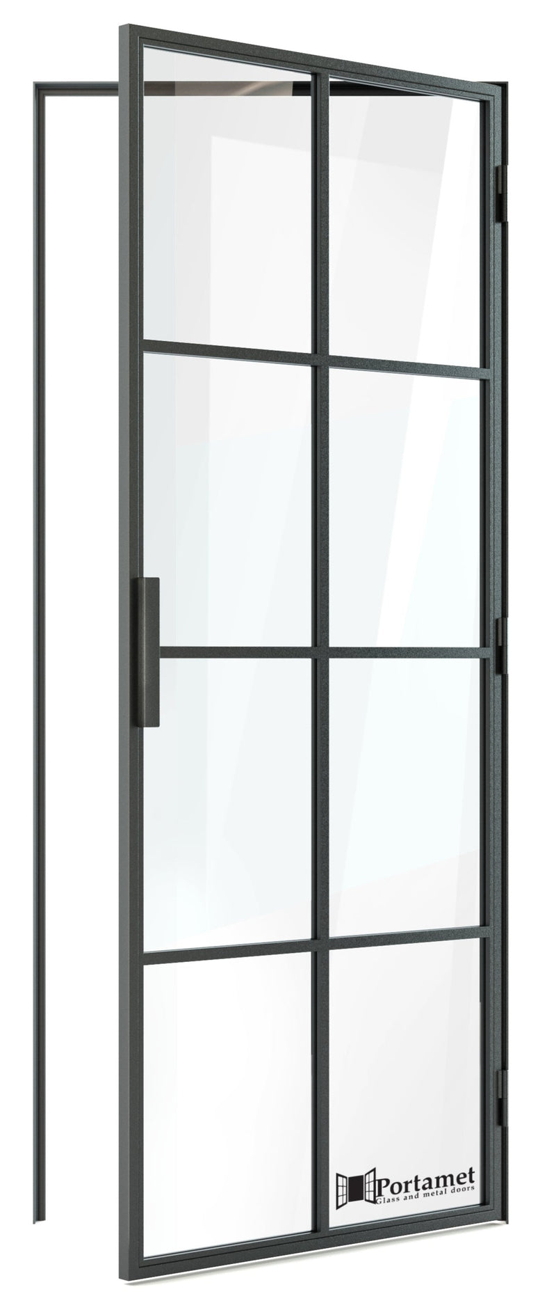 Portamet by Sfarzo - Oslo Classic Single Glazed Steel Hinged Door with Frame