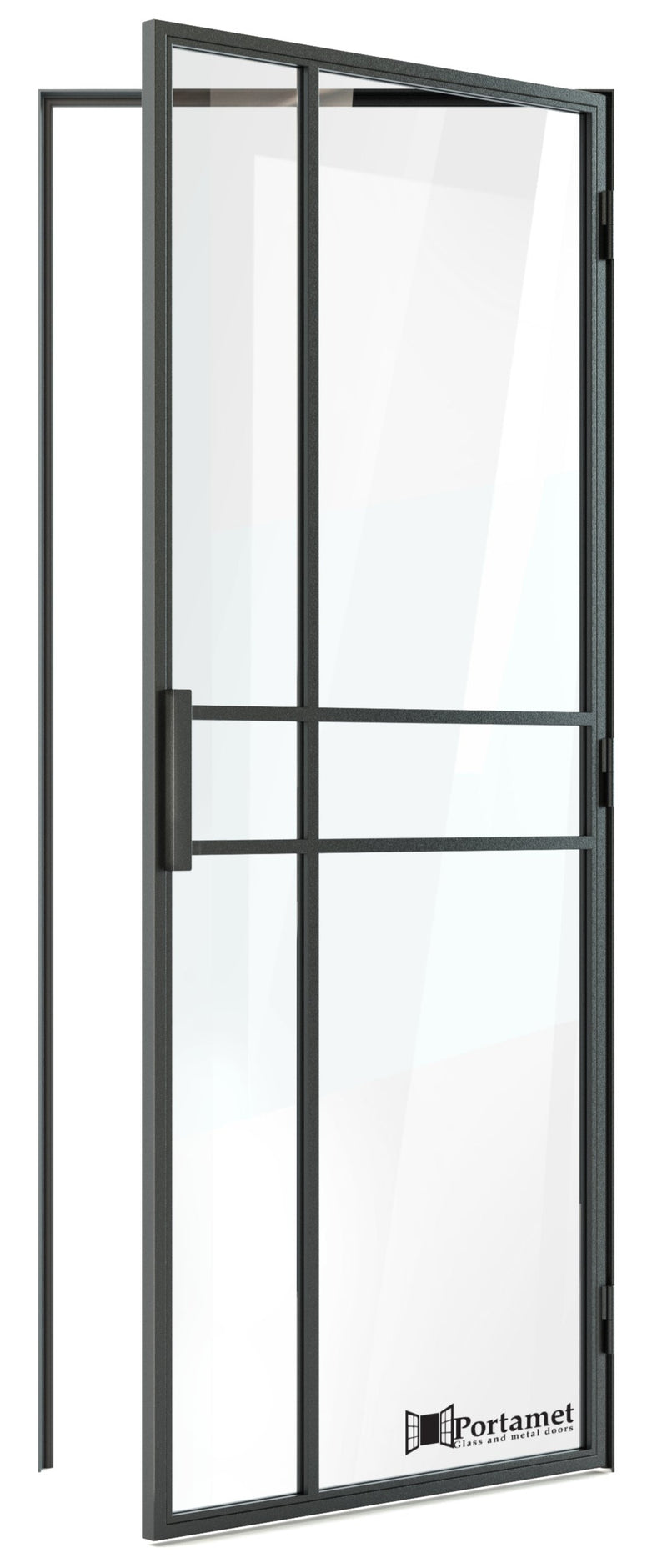 Portamet by Sfarzo - Paris Classic Single Glazed Steel Hinged Door with Frame