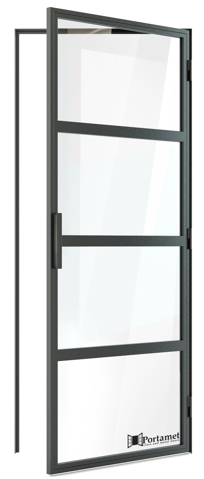 Portamet by Sfarzo - Roma Classic Single Glazed Steel Hinged Door with Frame