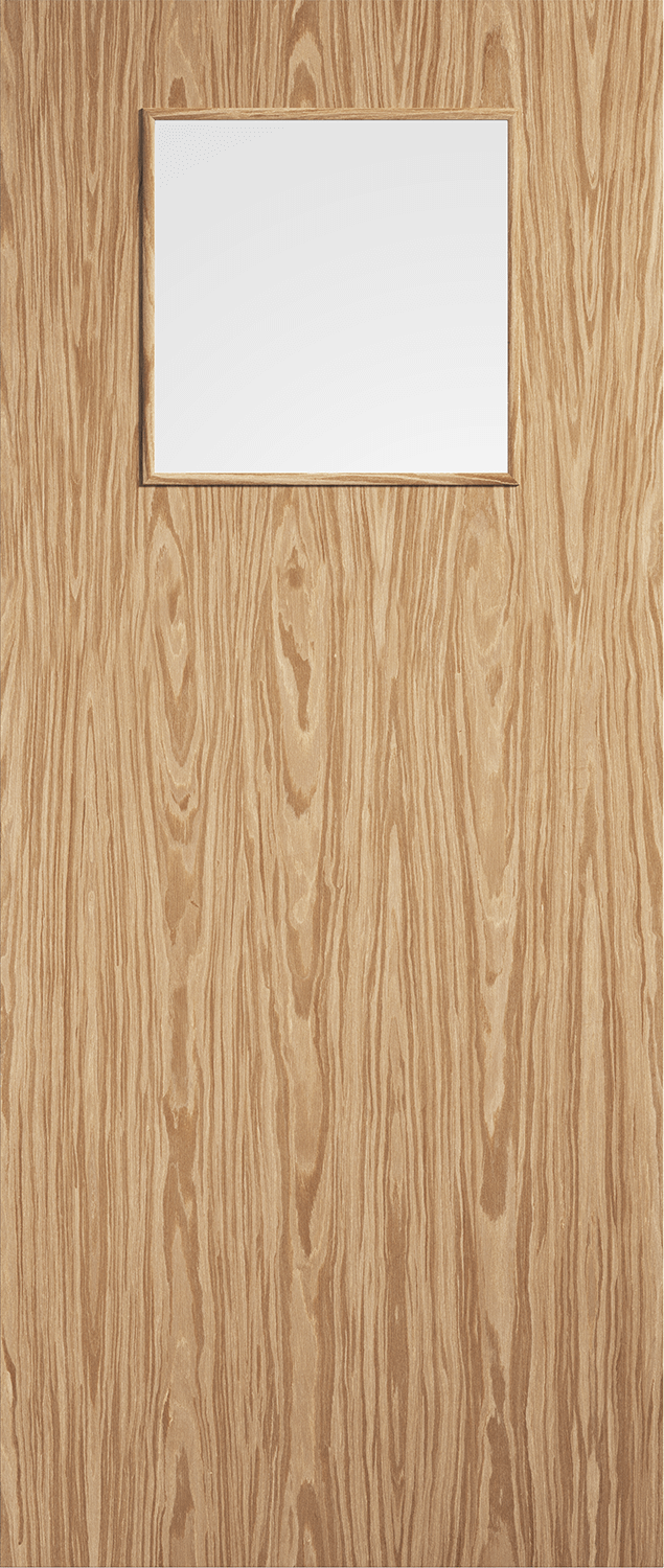 LPD Pre-Finished Oak Flush 1G Glazed FD30 Fire Door