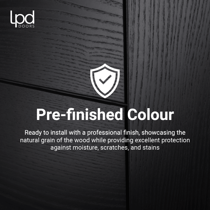Pre-Assembled Black Toledo Charcoal Black 3 Panel Prefinished FD30 Door Set