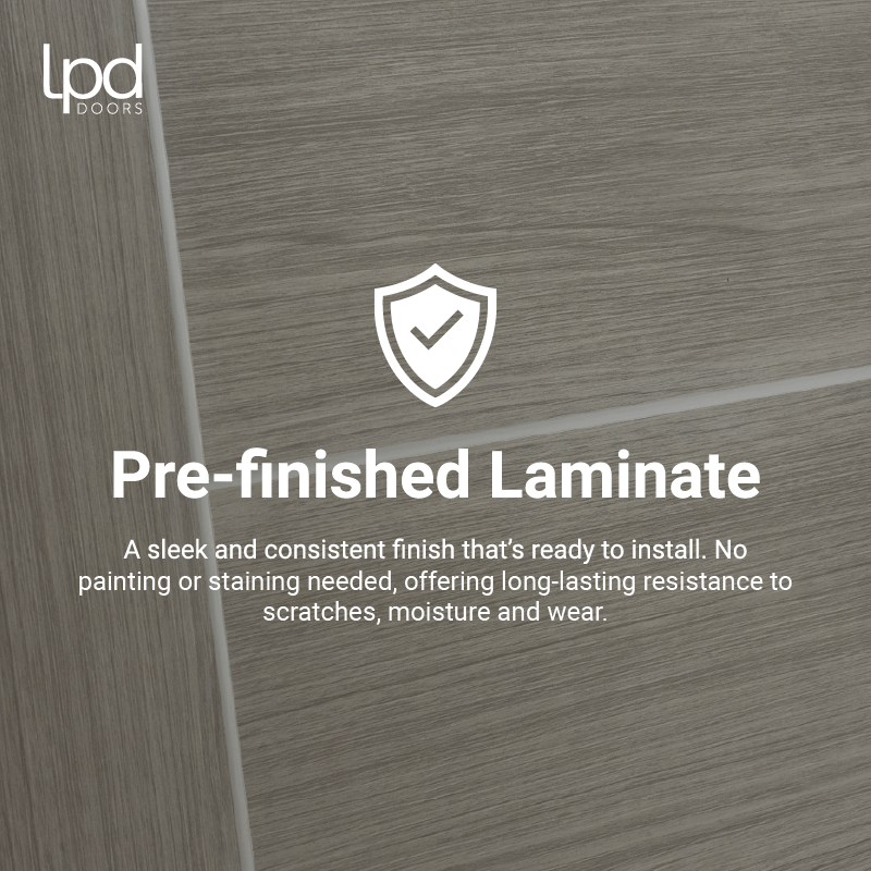 LPD Linear 7 Panel White Laminate Pre-Finished Door