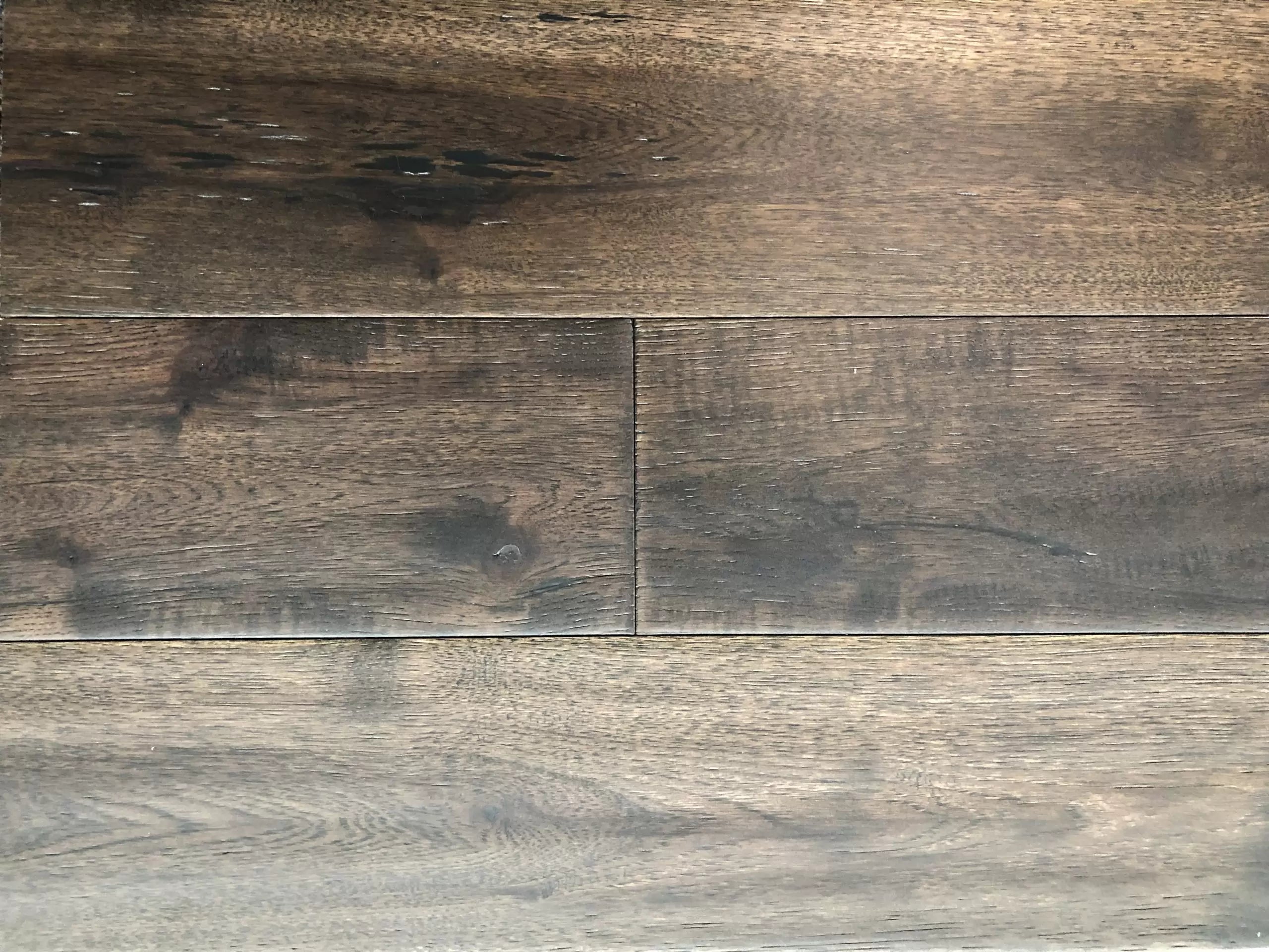 Xylo Hampstead R228A Black Stained Oak Country Grade-ABCDE Brushed Handscraped UV Lacquered 14 x 150mm x RL(300mm-1500mm)