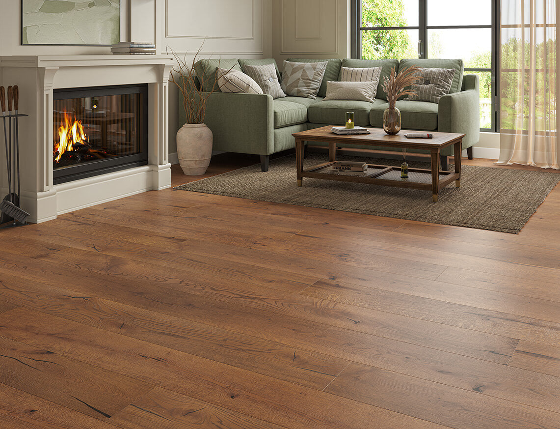 Rowntree Oak Natural Hand Sanded Plank Engineered Wood Flooring | Matt Lacquered | 220 x 2200 x 15/4mm