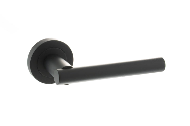 Atlantic STATUS Nebraska Lever on Round Rose - Matt Black