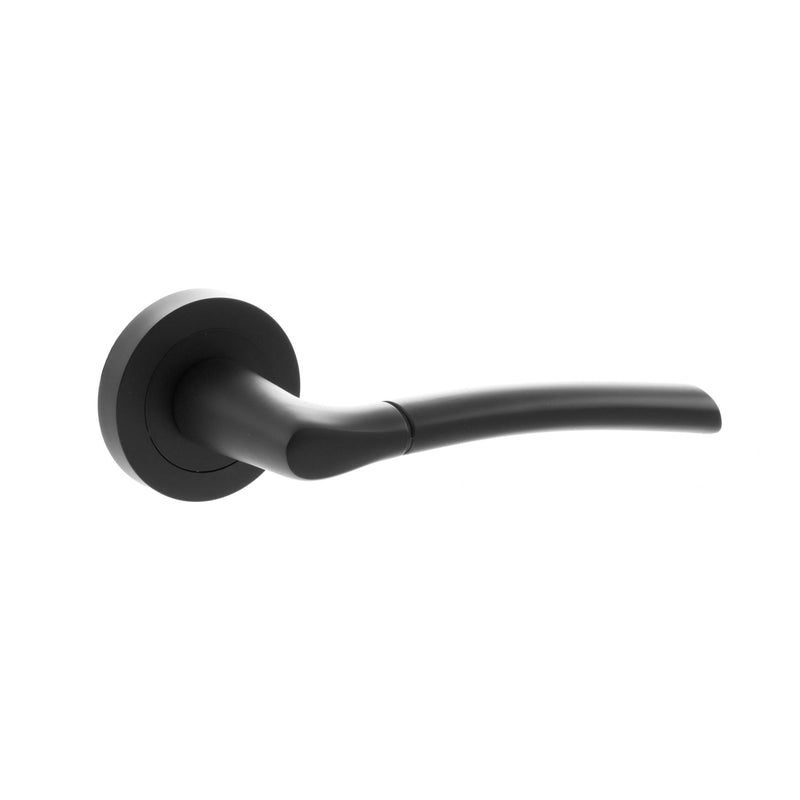 Atlantic STATUS Indiana Lever Door Handle on Round Rose - Matt Black