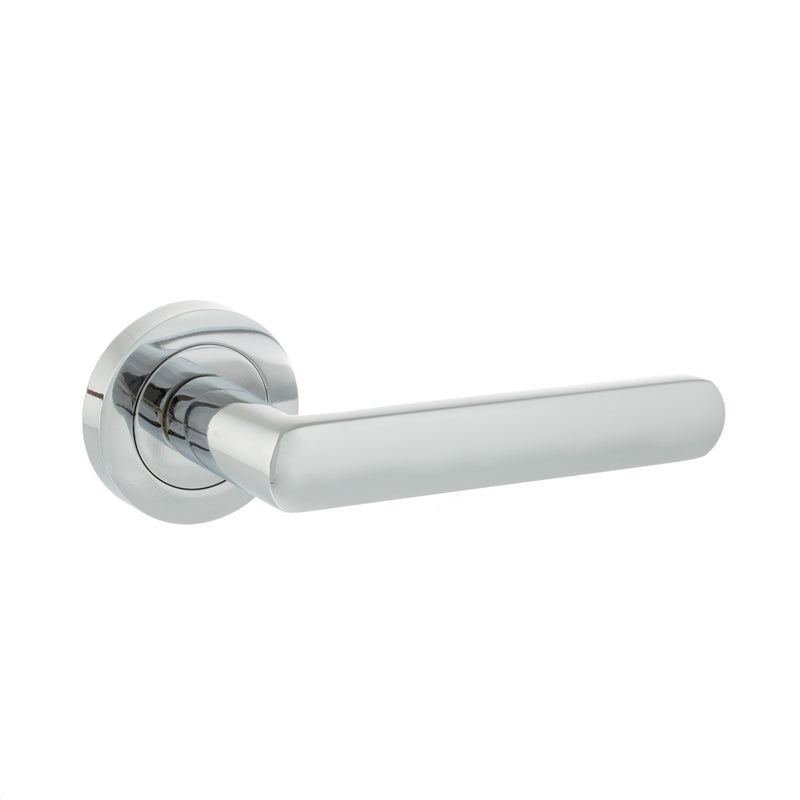 Atlantic Carolina Lever Door Handle on Round Rose - Polished Chrome