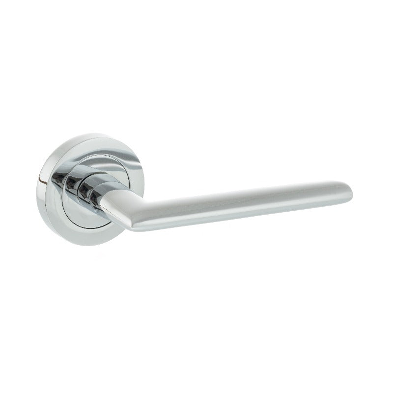 Atlantic Alabama Lever Door Handle on Round Rose - Polished Chrome