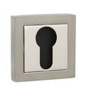 Atlantic Senza Pari Euro Escutcheons on Square Rose - Satin Nickel/Polished Nickel