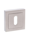 Atlantic Senza Pari Key Escutcheons on Square Rose - Satin Nickel