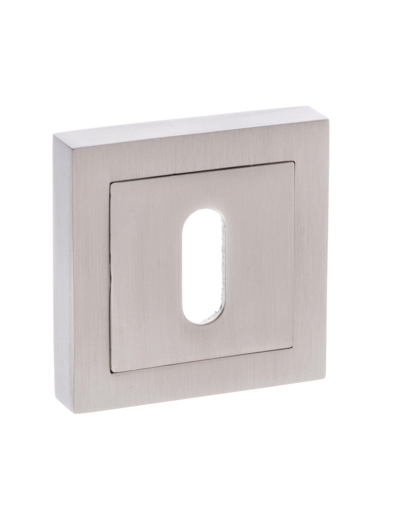 Atlantic Senza Pari Key Escutcheons on Square Rose - Satin Nickel