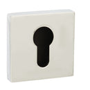 Atlantic Senza Pari Euro Escutcheons on Flush Square Rose - Polished Chrome