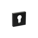 Atlantic Senza Pari Euro Escutcheons on Minimal Square Rose - Matt Black