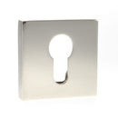 Atlantic Senza Pari Euro Escutcheons on Flush Square Rose - Polished Nickel