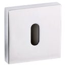 Atlantic Senza Pari Key Escutcheons on Flush Square Rose - Polished Chrome