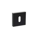 Atlantic Senza Pari Key Escutcheons on Minimal Square Rose - Matt Black
