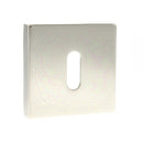 Atlantic Senza Pari Key Escutcheons on Flush Square Rose - Polished Nickel