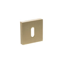 Atlantic Senza Pari Key Escutcheons on Minimal Square Rose - Satin Brass