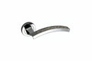 Atlantic Senza Pari Crystal Lever Door Handle on Round Rose - Polished Chrome