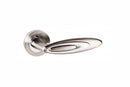 Atlantic Senza Pari Elisse Lever Door Handle on Round Rose - Satin Nickel/Polished Chrome