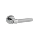 Atlantic Senza Pari Andretta Knurled Lever Door Handle on Minimal Round Rose - Polished Chrome