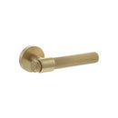 Atlantic Senza Pari Andretta Knurled Lever Door Handle on Minimal Round Rose - Satin Brass