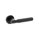 Atlantic Senza Pari Rosarno Knurled Lever Door Handle on Minimal Round Rose - Matt Black